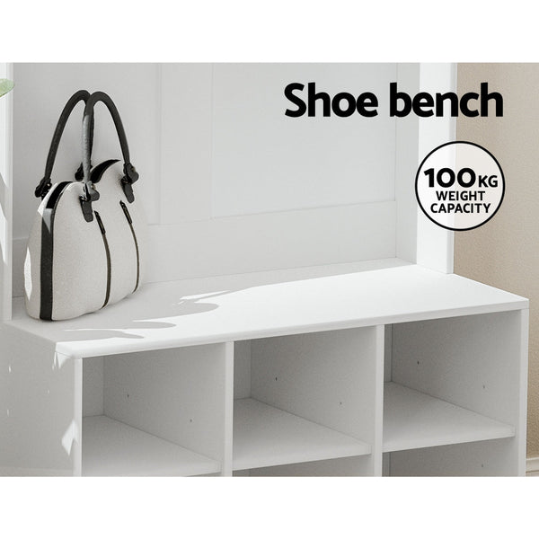 Artiss Shoe Cabinet Storage Rack Bench Hall Tree Coat White 180Cm Shoe Cabinets