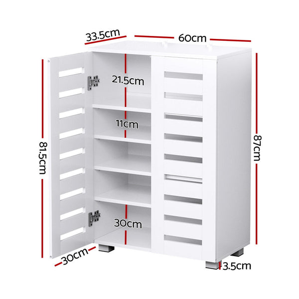 Artiss Shoe Cabinet 20 Pairs 5 Tier White Alster Shoe Cabinets