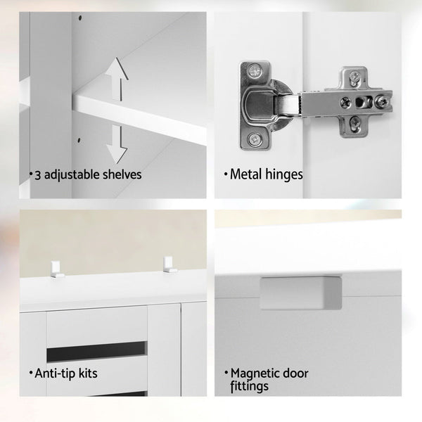 Artiss Shoe Cabinet 20 Pairs 5 Tier White Alster Shoe Cabinets