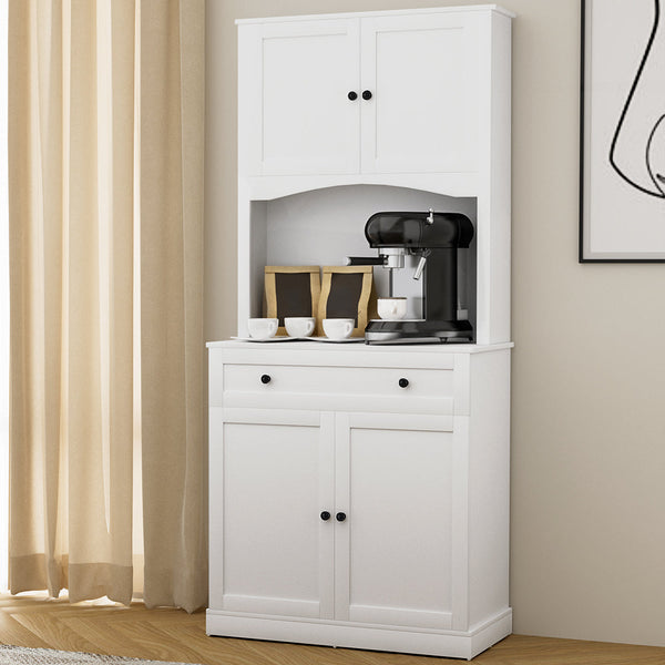 Artiss Buffet Sideboard Cabinet Cupboard Pantry Storage Shelves Hutch White Sideboards & Buffets