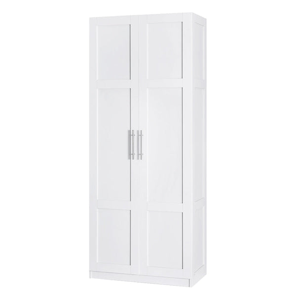 Artiss 2 Door Clothes Wardrobe Cupboard White Wardrobes