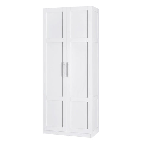 Artiss 2 Door Clothes Wardrobe Cupboard White Wardrobes