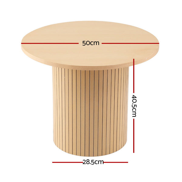 Artiss Coffee Table Round Fluted Coffee Tables