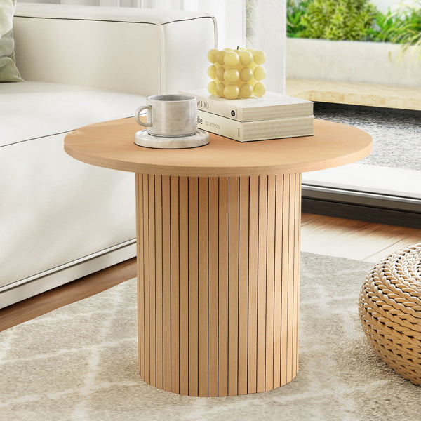 Artiss Coffee Table Round Fluted Coffee Tables