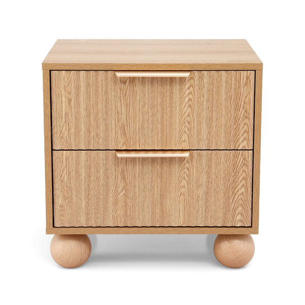 Artiss Rattan Bedside Table 2 Drawers Pine Bedside Tables