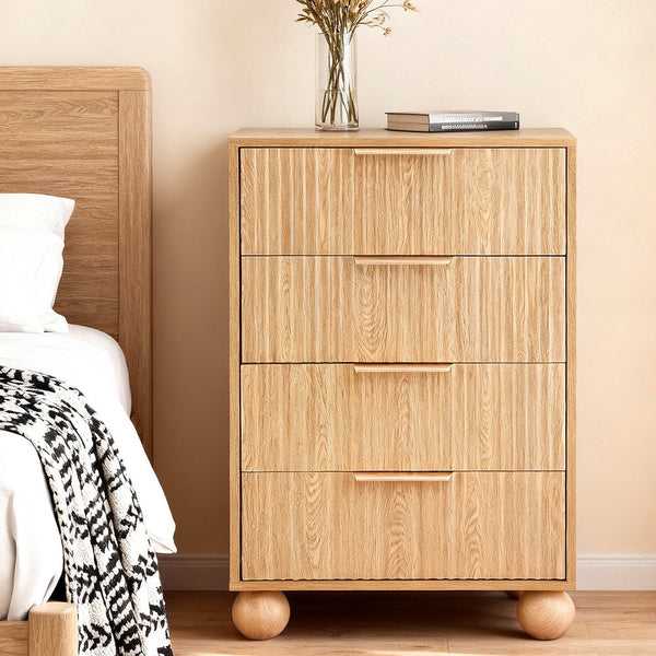 Artiss 4 Chest Of Drawers Dresser Tallboy Pine Dressers & Chests Of Drawers