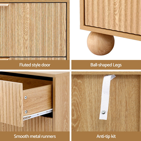 Artiss 4 Chest Of Drawers Dresser Tallboy Pine Dressers & Chests Of Drawers