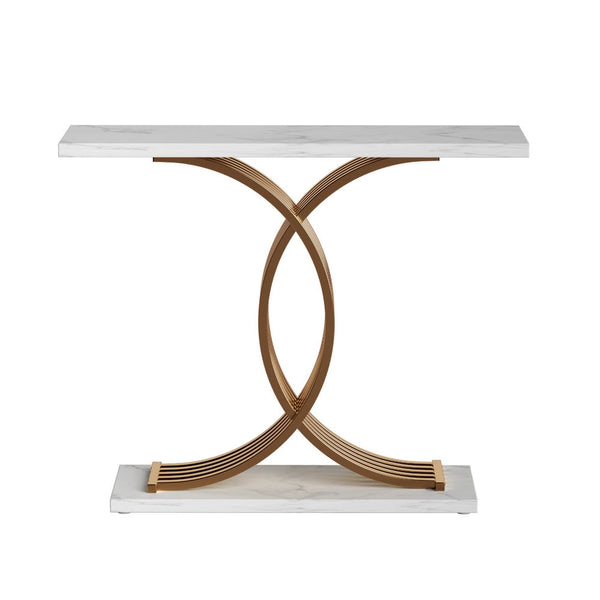 Artiss Console Table Marble Effect White&Gold Tables