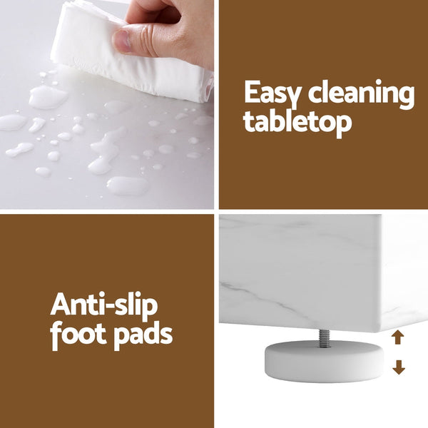 Artiss Console Table Marble Effect White&Gold Tables