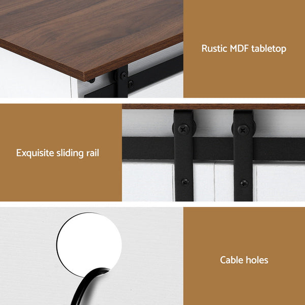 Artiss Buffet Sideboard Storage Cabinet Kitchen Cupboard Sliding Doors White Sideboards & Buffets