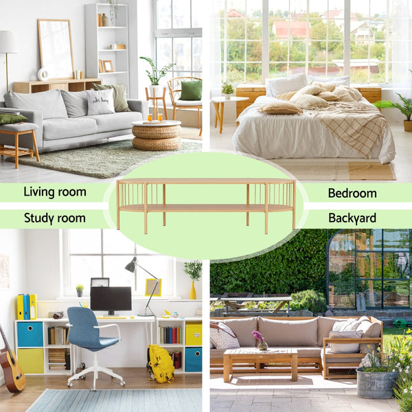 Artiss Tv Unit Entertainment Storage Shelf 148Cm Pine Tv Stands & Entertainment Units