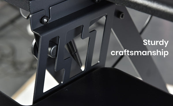Fortia Corner Desk Riser 110Cm Wide Adjustable Sit To Stand Dual Monitor Keyboard Laptop Black Monitor Mounts & Stands