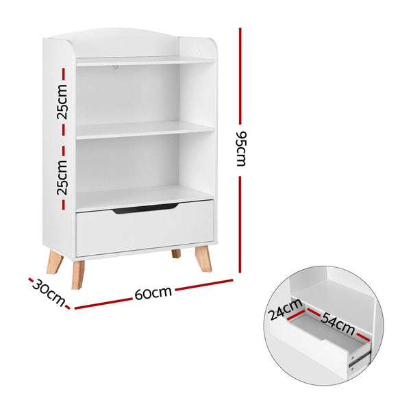 Kids Bookshelves Keezi Kids Bookshelf 3 Tiers Storage Children Bookcase Toys Organiser Drawer