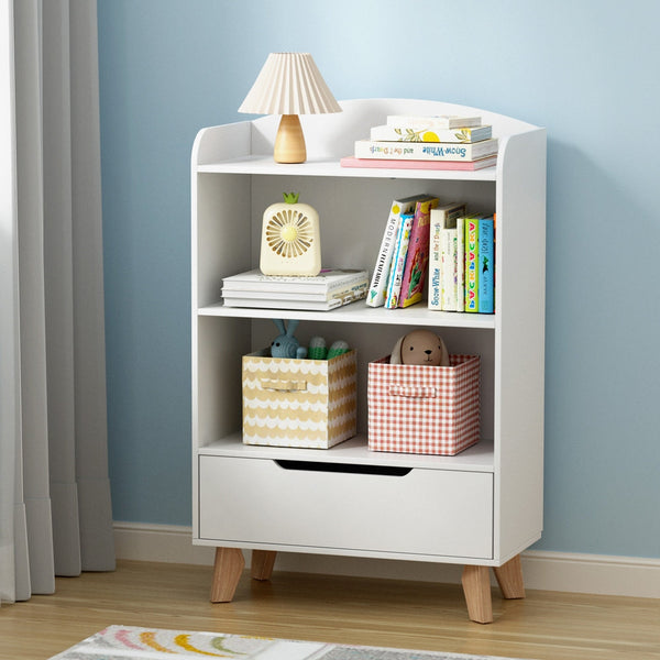Kids Bookshelves Keezi Kids Bookshelf 3 Tiers Storage Children Bookcase Toys Organiser Drawer