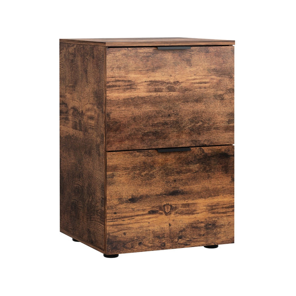 Artiss Filing Cabinet Files Storage Office Shelves Organiser Rustic Brown 2 Drawer Filing Cabinets
