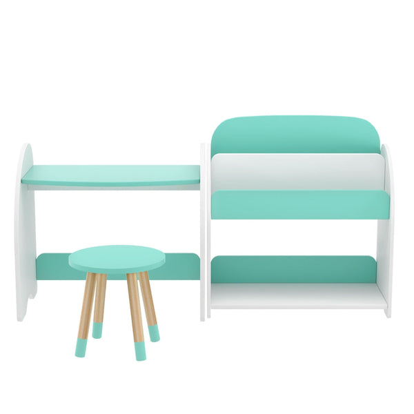 Keezi Kids Bookshelf 2 In 1 Table Chair Set Bookcase Toys Shelves Children Organiser Bookshelves