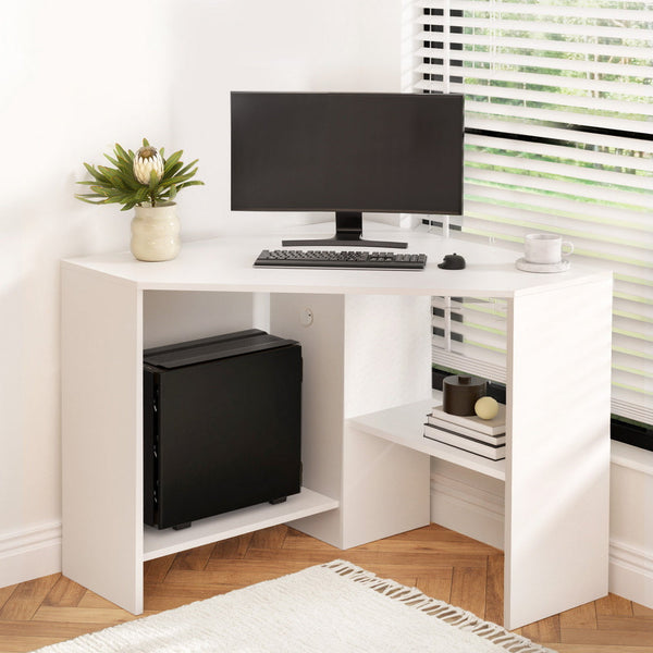 Artiss Corner Computer Desk Shelves Cpu Stand L Shape Home Office Workstation Desks Home Office Desks
