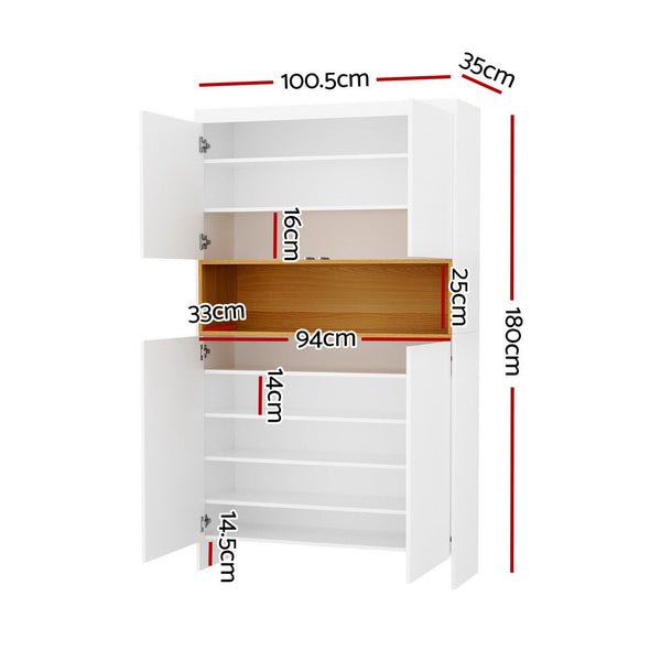 Artiss Shoe Rack Storage Cabinet 9 Tiers White Shoe Racks