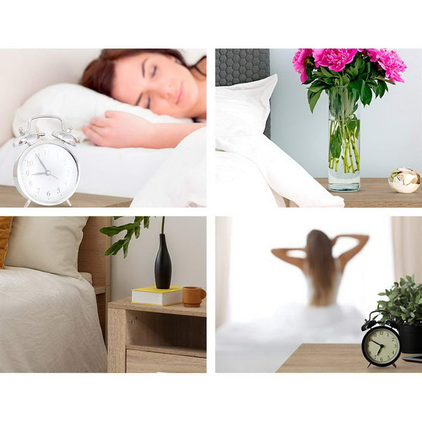 Artiss Bedside Table 2 Drawers With Shelf Tara Oak Bedside Tables