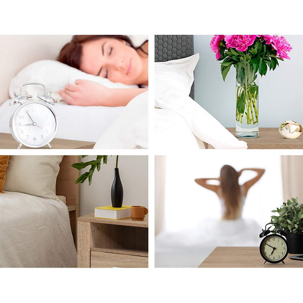 Artiss 2X Bedside Table Drawers With Shelf Tara Oak Bedside Tables