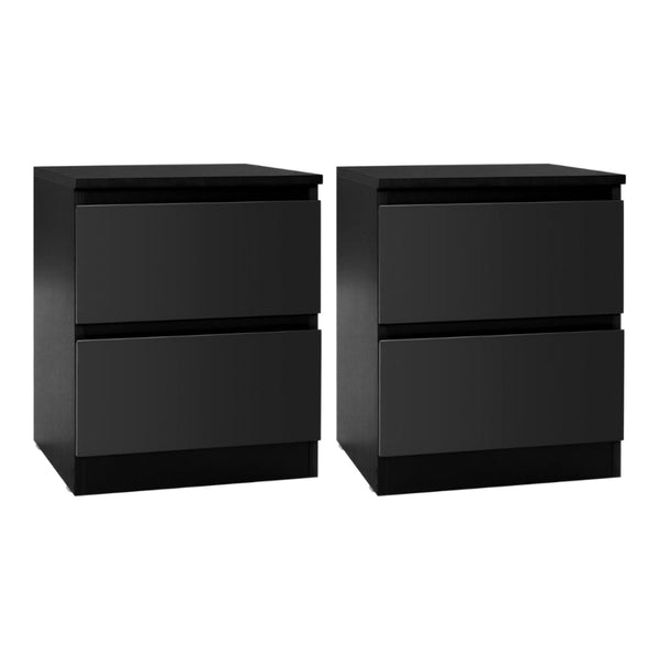 Artiss 2X Bedside Table Drawers Pepe Black Bedside Tables