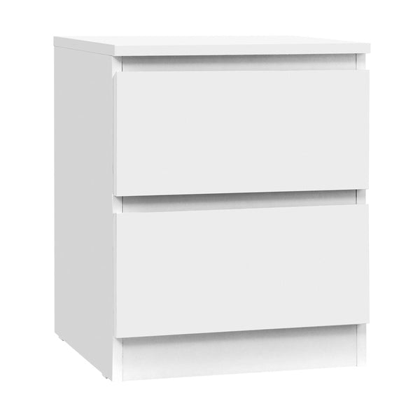 Artiss Bedside Table 2 Drawers Pepe White Bedside Tables