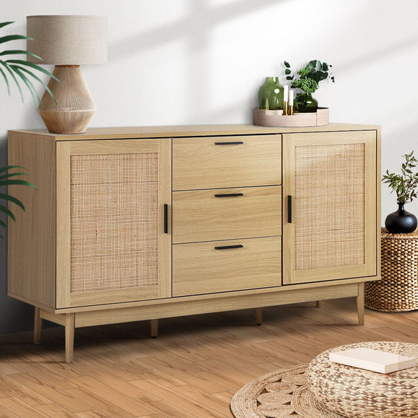 Artiss Rattan Buffet Sideboard Briony Oak Sideboards & Buffets
