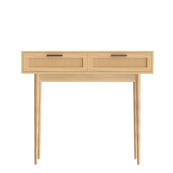 Artiss Console Table 2 Rattan Drawers Tables