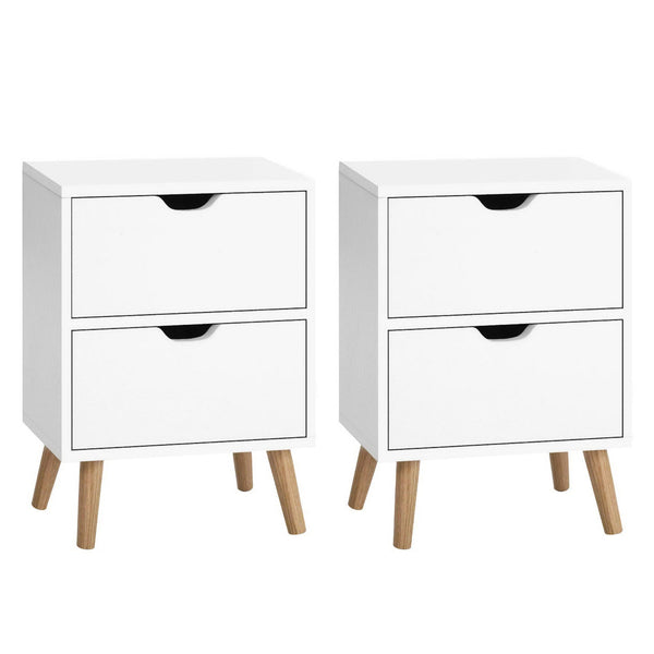 Artiss 2X Bedside Table Drawers Boden White Bedside Tables