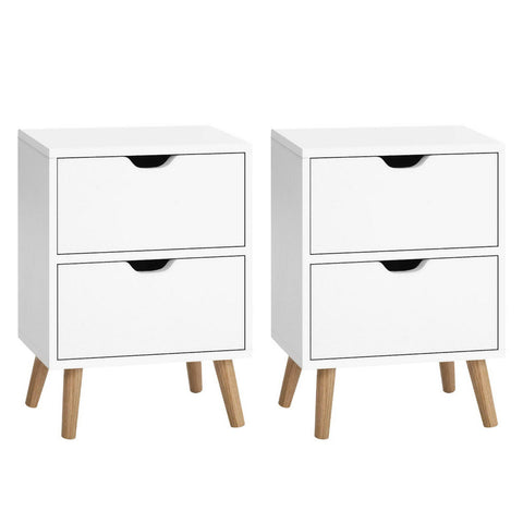 Artiss 2X Bedside Table Drawers Boden White Bedside Tables