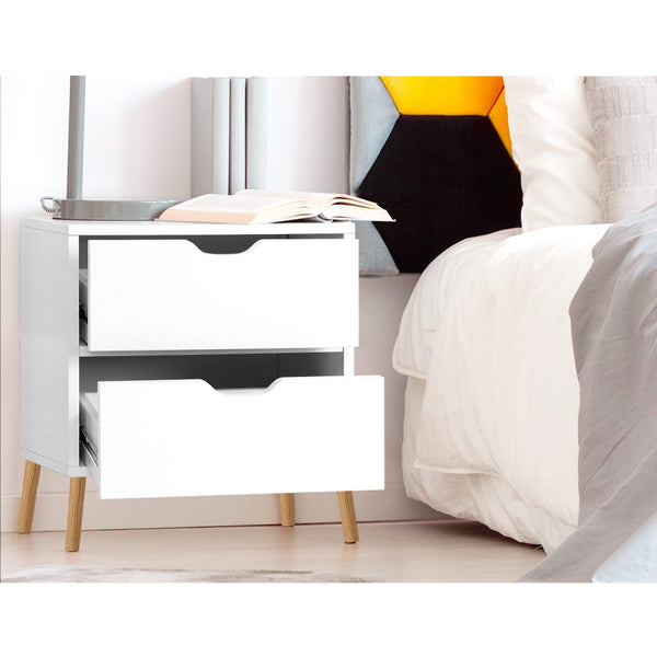 Artiss 2X Bedside Table Drawers Boden White Bedside Tables