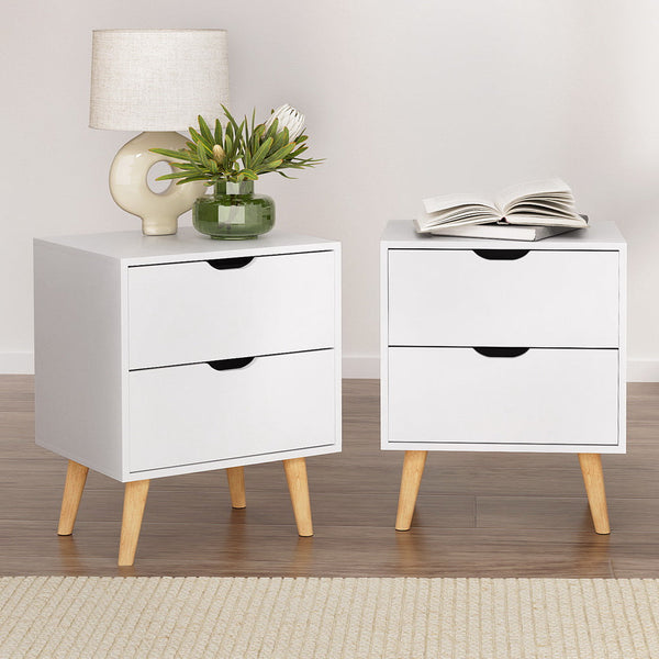 Artiss 2X Bedside Table Drawers Boden White Bedside Tables
