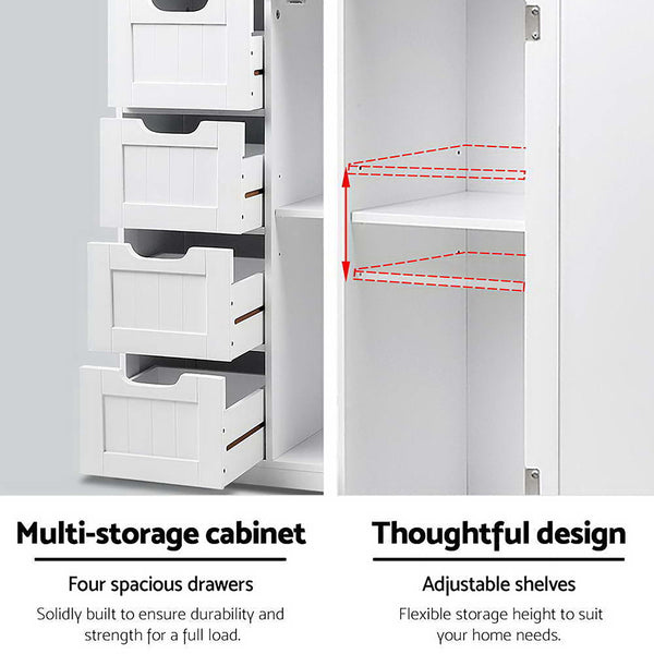 Artiss Bathroom Cabinet Storage Drawers White Bathroom Cabinets