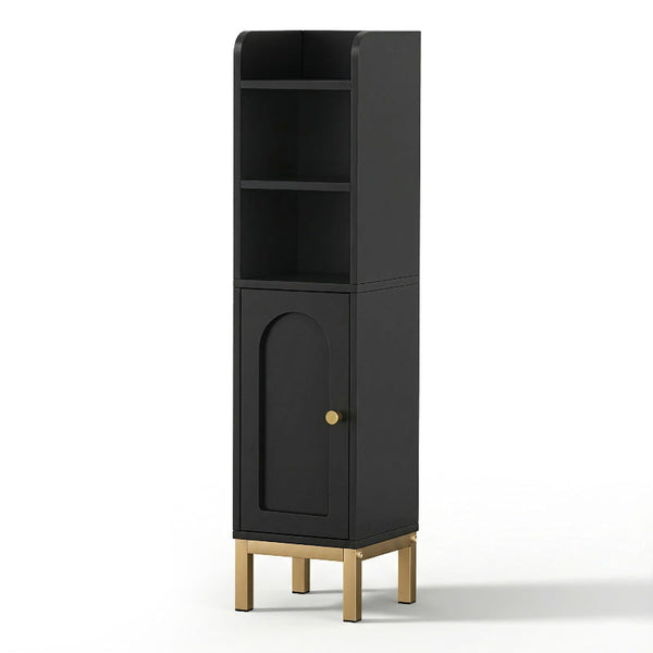 Artiss 2X Slim Bathroom Storage Cabinet Organizer Black 20X20x84cm Bathroom Cabinets