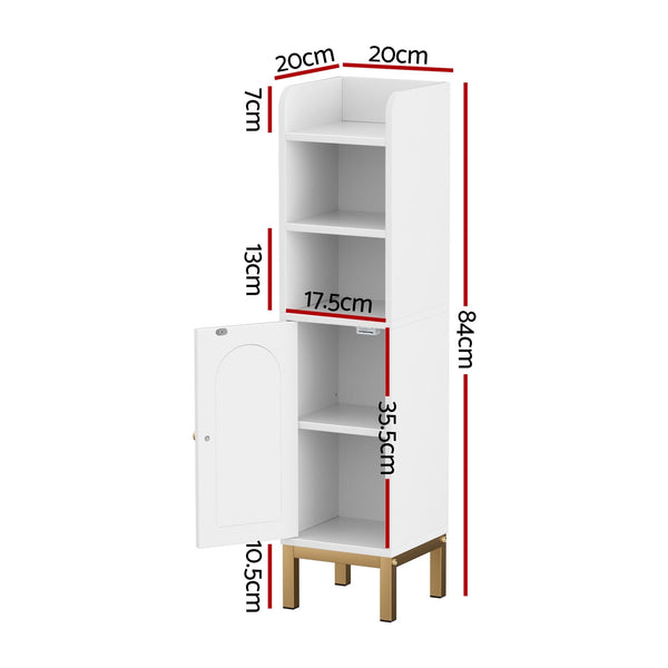 Artiss 2X White Bathroom Storage Cabinet Toilet Organizer 20X20x84cm Bathroom Cabinets