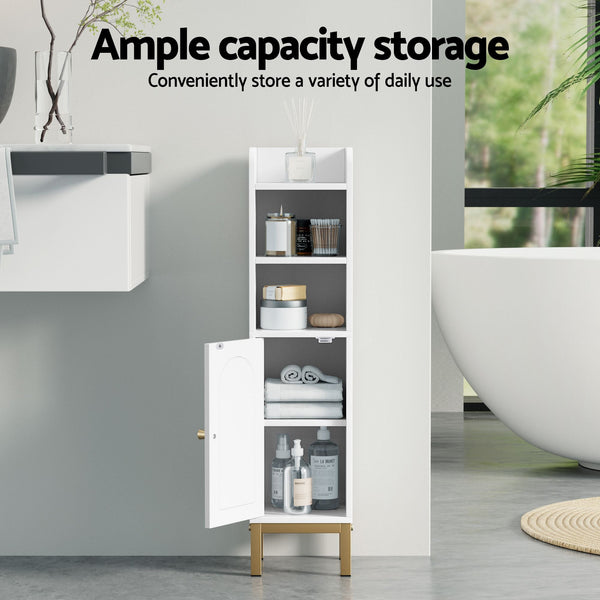 Artiss 2X White Bathroom Storage Cabinet Toilet Organizer 20X20x84cm Bathroom Cabinets