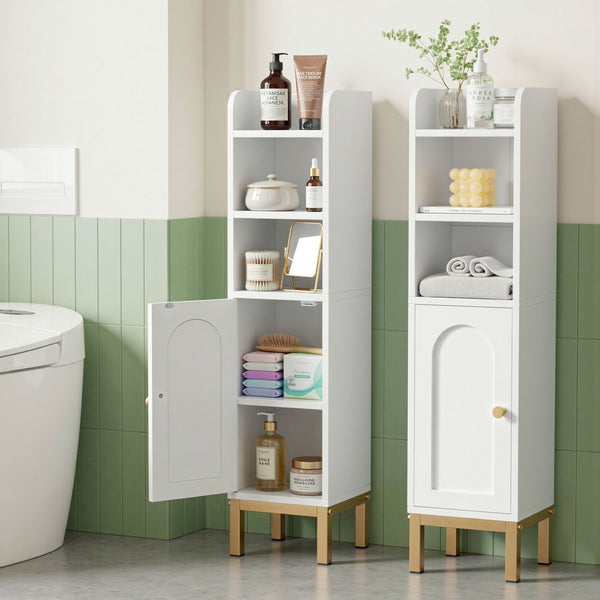 Artiss 2X White Bathroom Storage Cabinet Toilet Organizer 20X20x84cm Bathroom Cabinets