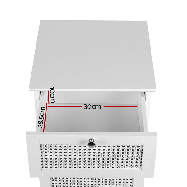 Laundry Baskets & Hampers Artiss Laundry Hamper Cabinet Bathroom Storage White Rattan Clothes Basket