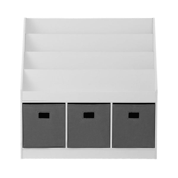 Keezi Kids Bookshelf 4 Tiers Magazine Rack Toy Box Organiser Storage Display Shelf Kids Bookshelves