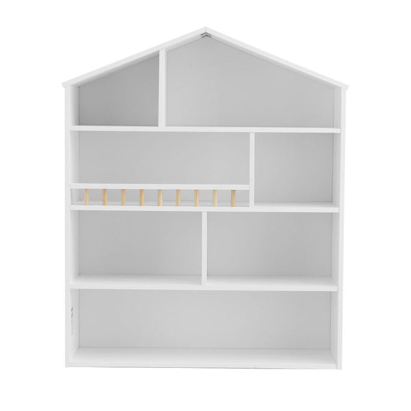 Keezi 4 Tiers Kids Bookshelf Wooden Bookcase Display Storage Organiser Cabinet White Kids Bookshelves