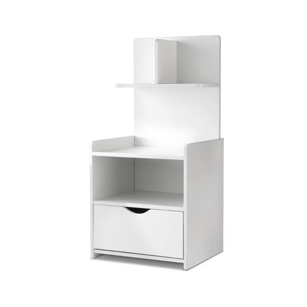 Artiss Bedside Table 1 Drawer With Shelves Evermore White Bedside Tables