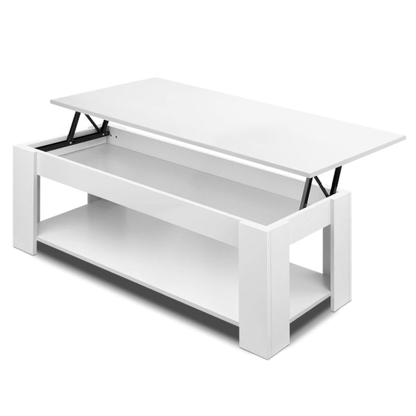 Artiss Coffee Table Lift Top White Coffee Tables