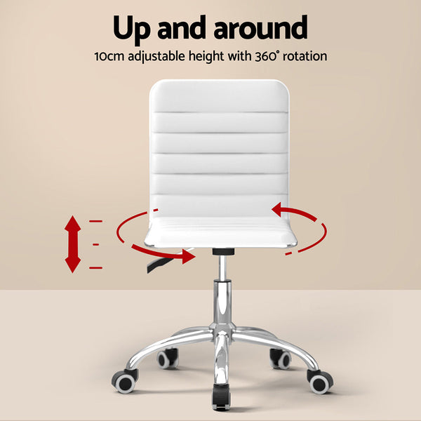 Artiss Computer Desk Office Chair Set Pu Leather Home Study Table 100Cm White Home Office Desks