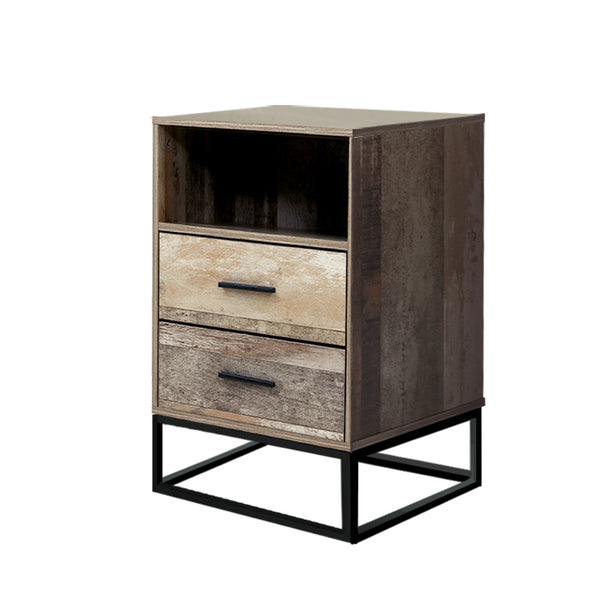 Artiss Bedside Table 2 Drawers With Shelf Badan Bedside Tables