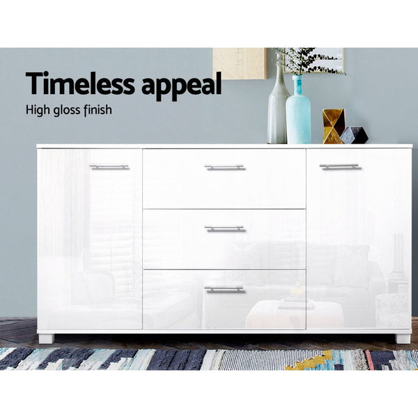 Artiss Buffet Sideboard High Gloss White Sideboards & Buffets
