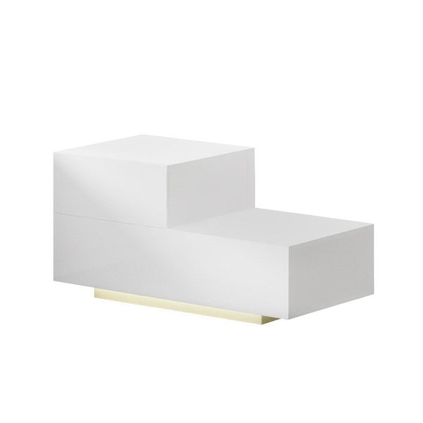 Artiss Led 2 Drawers Remi White Bedside Tables