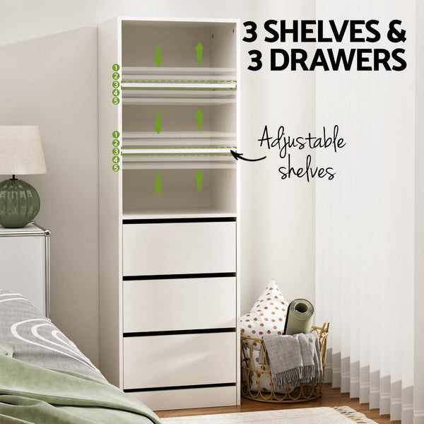 Artiss White Tallboy Chest Of Drawers Furniture Cabinet Closet Organisers