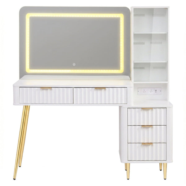 Artiss Led Vanity Dressing Table With Charging Station White Dressing Tables