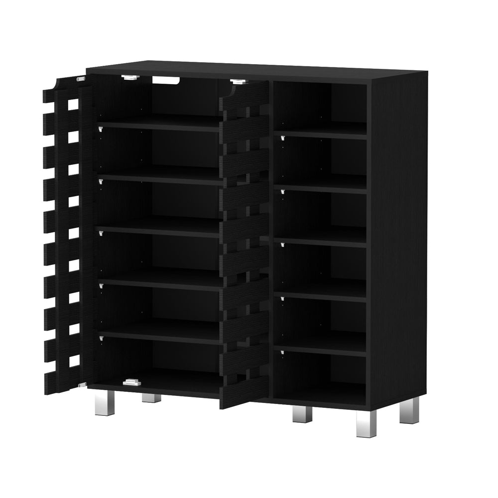 Artiss Shoe Rack Cabinet 6 Tier Storage Shelf Black Shoe Racks