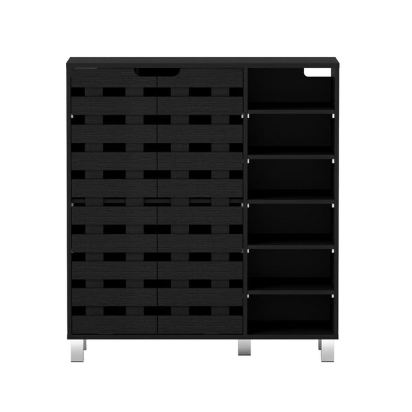 Artiss Shoe Rack Cabinet 6 Tier Storage Shelf Black Shoe Racks